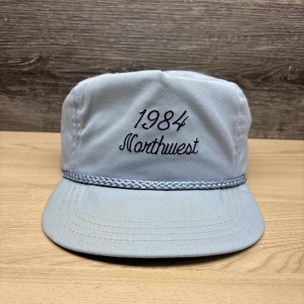 Vintage Town Talk 1984 Northwest Hat Cap Strap Back Mens One Size Blue Golf 80s